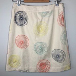 Boden Beige Embroidered  A-Line Skirt Size 4 Petite